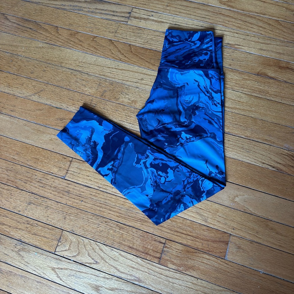 Aerie Blue Marble Leggings for Active Comfort